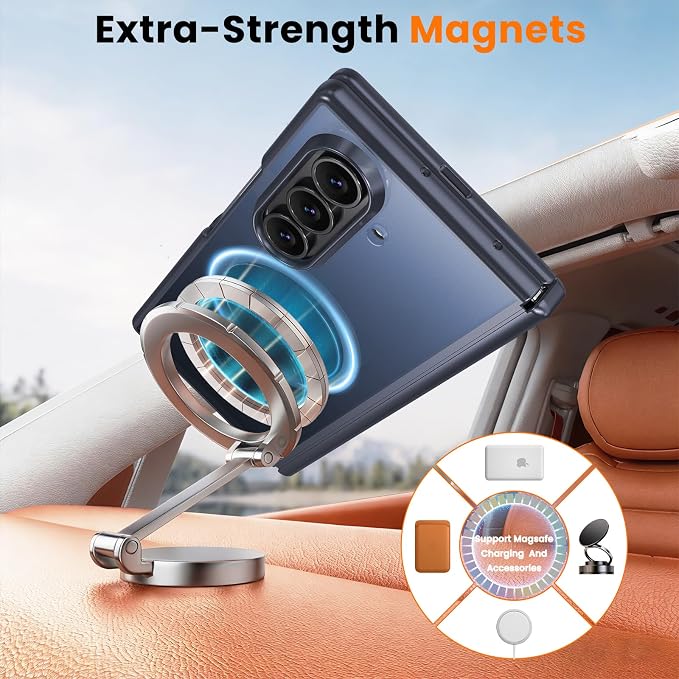 WRJ Magnetic for Samsung Galaxy Z Fold 7/Fold 8 Ultra Case,Blue | Fit for Magsafe,Buit-in Screen Protector,Full Hinge Protection,Military Grade Drop Protection,Slim Shockproof Phone Case