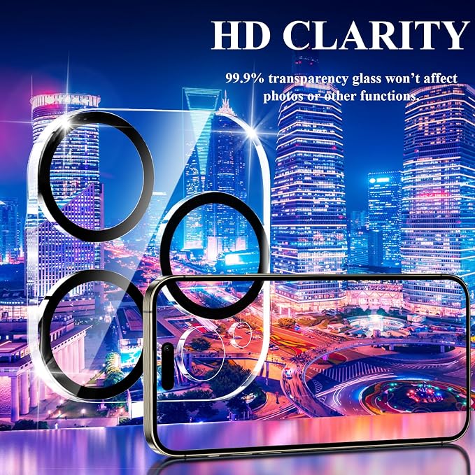 YWXTW [5 Pack Designed for iPhone 16 Pro Max Camera Lens Protector, for iPhone 16 Pro Camera Lens Protector, Night Shooting Mode, Anti Scratch HD Clear 9H Hardness Tempered Glass