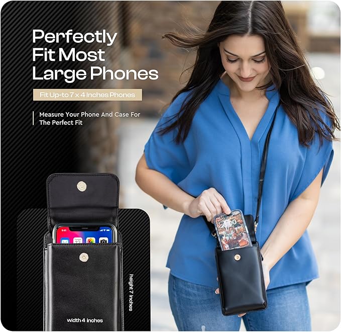 Claasico Crossbody Phone Purse for Women – RFID Phone Case Wallet w/Magnetic Closure & Separate Zipper Pocket Crossbody Bag