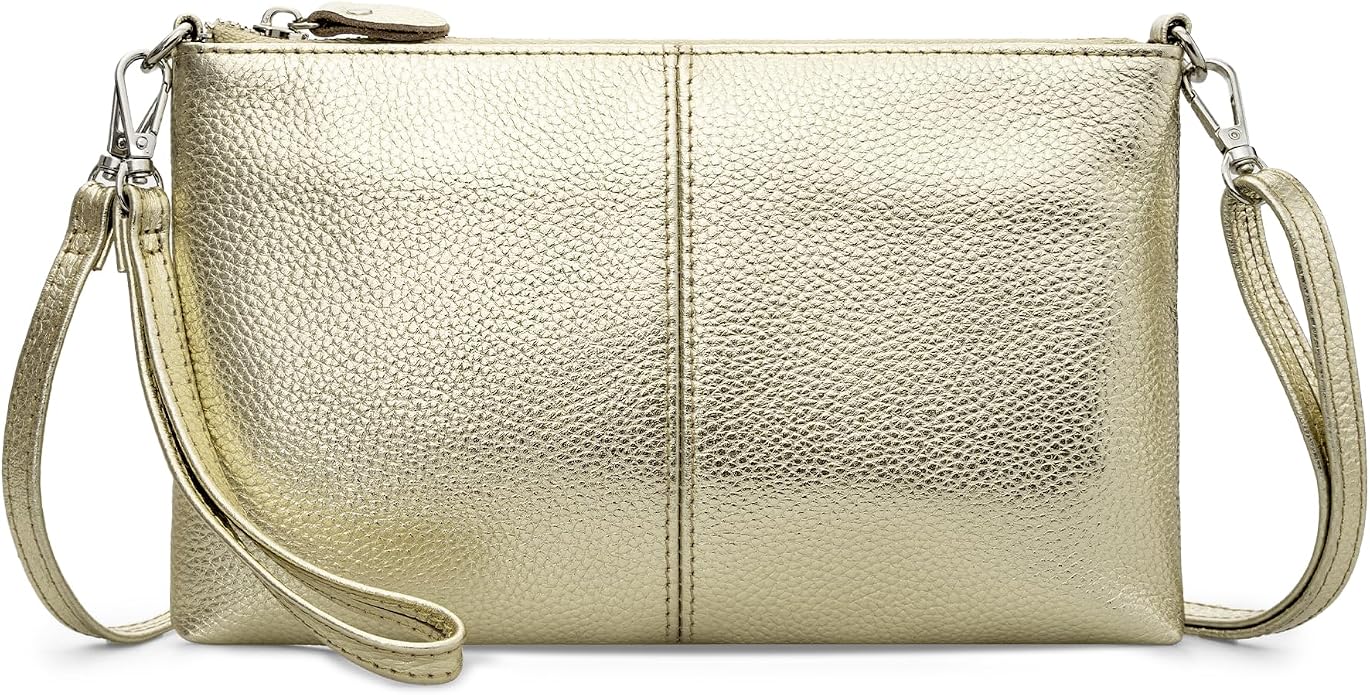 befen Genuine Leather Wristlet Clutch Wallet Purses Small Crossbody Bags for Women with RFID Blocking Card Slots