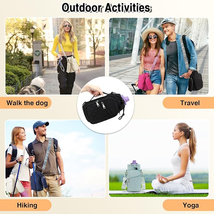 AGLOD Water Bottle Carrier Bag with Strap, Water Bottle Holder Crossbody Bags for Women Men for Walking, Hiking,Cycling