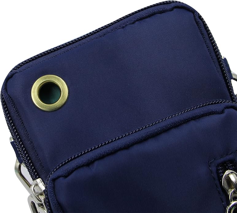 JUMISEE 3-Layers Crossbody Bag Cellphone Pouch Armband Wallet Nylon Smartphone Purse