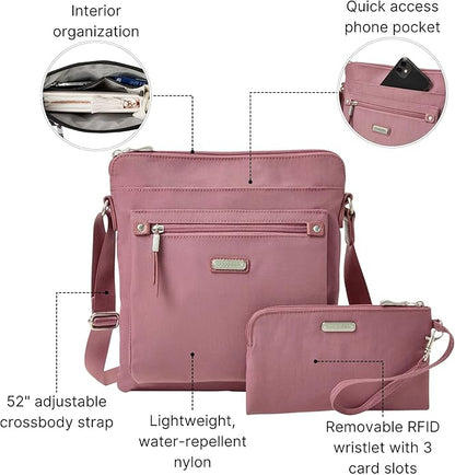 Baggallini womens Go Bagg With Rfid Phone Wristlet
