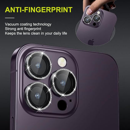 WSKEN for iPhone 14 Pro/iPhone 14 Pro Max Camera Lens Protector,[Night Shooting Mode] HD Tempered Metal Glass Camera Screen Protector Cover Film Accessories, Glitter