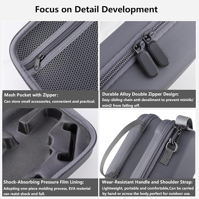 Travel Case for DJI OM 7P/OM7/OM8 - Portable Storage Bag Hardshell Carrying Case Fits DJI Osmo Mobile 7/7P /OM8 Smartphone Gimbal Stabilizer and Accessories(Grey)