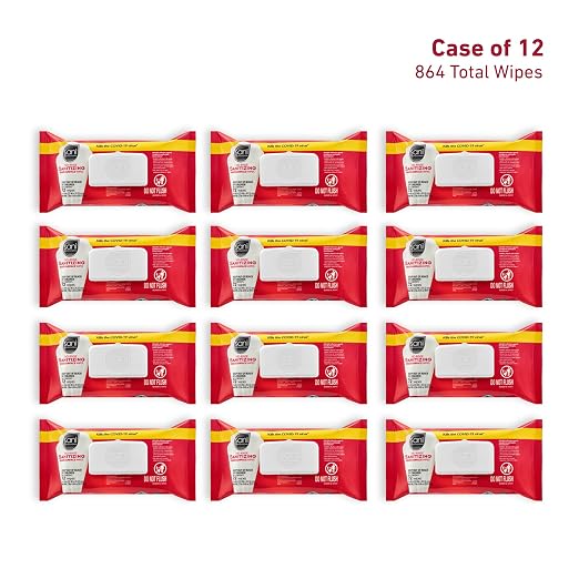 PDI Sani-Professional No-Rinse Sanitizing Multi-Surface Food Service Wipes Softpack, for Restaurants, Kitchen, and Home Use, Pack of 12, 72 Wipes Each, Large 9" x 8" Wipes