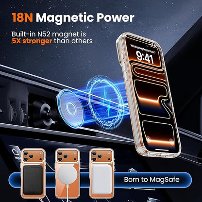 3 in 1 for iPhone 17 Pro Max Case Clear Bumper,Fits MagSafe, Yellowing-Resistant Acrylic Back, Shockproof Guard Corners, Military-Grade Protection for Phone Cover 6.9 inch