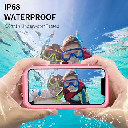 SPORTLINK Compatible with iPhone 12 Pro Waterproof Case - Full Body Shockproof Dustproof Phone Screen Protector Rugged Waterproof Case for iPhone 12 & 12 Pro 6.1 Inch Pink