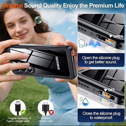 MOZOTER for Samsung Galaxy S26 Plus Case Waterproof,[IPX8 Underwater Case][Full Body Shockproof & Military Dropproof] Built-in Screen Protector Clear Sound Quality for Samsung S26 Plus 6.6 inch-Black