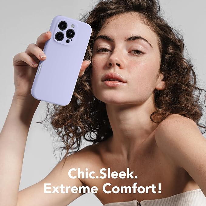 Magnetic for iPhone 16 Pro Max Case, Compatible with MagSafe, [Full Camera Protection][Screen Protector] Silicone Shockproof Protective Phone Case for iPhone 16 Pro Max 6.9", Lilac