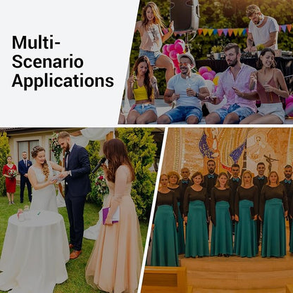 TONOR Wireless Microphones System with 4x10 Channels Cordless Handheld Microfono Inalambrico, UHF Mics with Stable Signal Transmission for Karaoke Singing Party Church Wedding 60 m/200ft Red