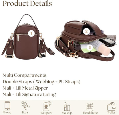 Mali+Lili Gail Vegan Leather Multi Compartment Crossbody Bag