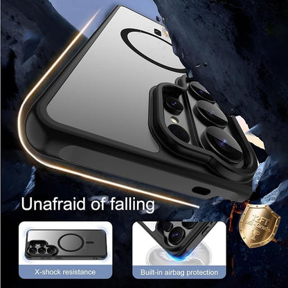 For Samsung Galaxy S26 Ultra Phone Case: 12FT Military Grade Drop Protection【Compatible with Magsafe】S26 Ultra Case with Screen Protector,Slim Frosted Translucent Soft Touch case for S26 Ultra,Black