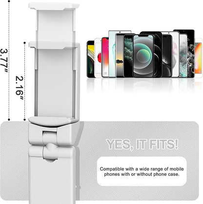 Perilogics Airplane Phone Holder Mount Universal in Flight Hands Free Viewing with Multi-Directional Dual 360 Degree Rotation (White)