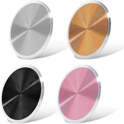 Phone Plate, 4 Pack Round Magnetic Plate 1.26 Inch (3.2cm) Universal Metal Disc for Magnetic Car Mount, Strong Adhesive Replacement Patch, 4 Colors Pink Gold Silver Black
