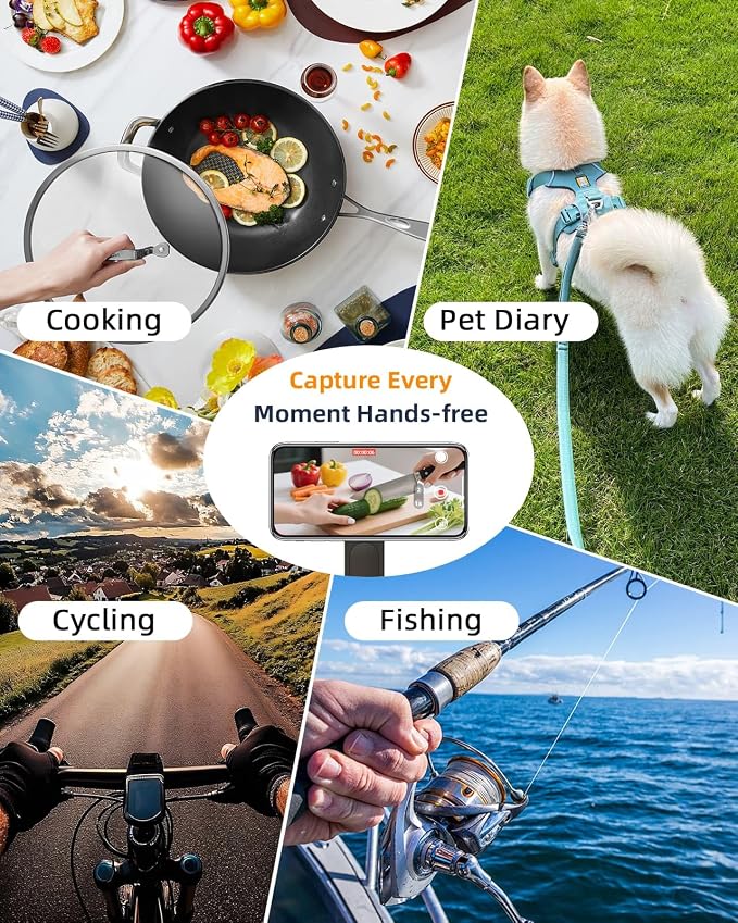 Magnetic Neck Phone Holder for Recording, Neck Mount Phone Holder for POV/Vlog/Video Content Creator/Ktichen, Hands Free Around Neck Mount for iPhone 17 16 15 14 13 12 Android Cell Phones