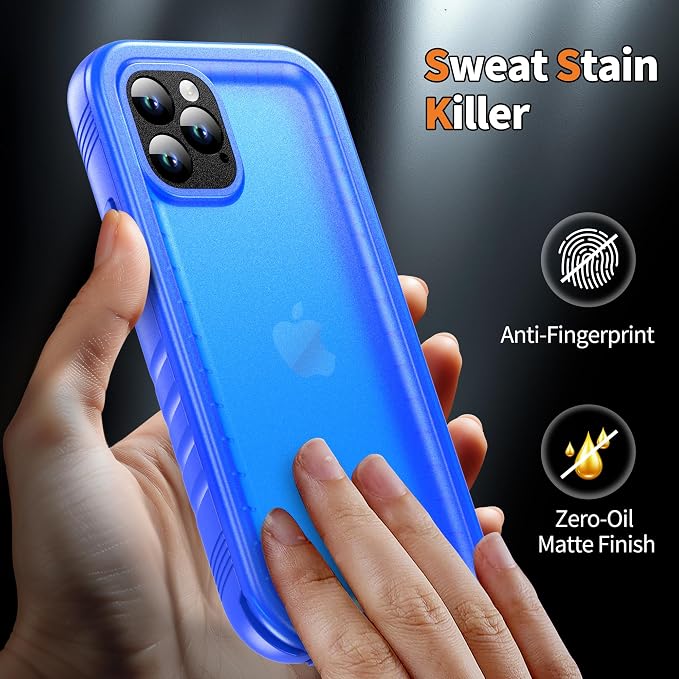 Cozycase Waterproof Case for iPhone 11 Pro Max, Shockproof Full-Body Rugged Bumper Sealed Case with Built-in Screen Protector for iPhone 11 Pro Max 6.5 inches 2019 Release - Blue