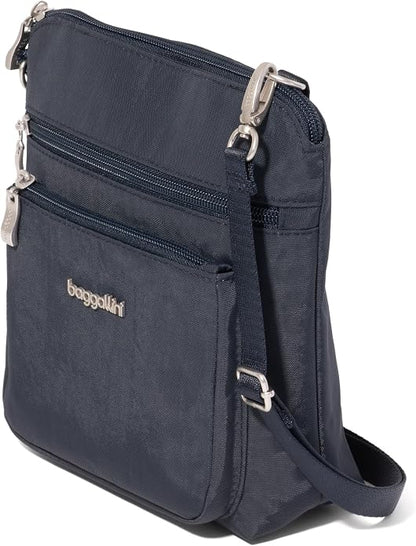 Baggallini Modern Pocket Crossbody Bag for Women, 8.5"x8.5" Handbag Purse with RFID, Lightweight Water-Resistant