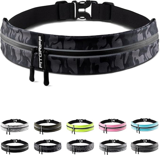 Fitgriff® Running Belt for Men & Women - Secure Jogging Pouch for Phone, Keys & Essentials - For All Cell Phones