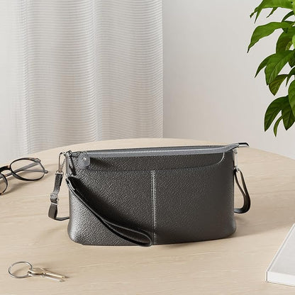 befen Genuine Leather Wristlet Clutch Wallet Purses Small Crossbody Bags for Women with RFID Blocking Card Slots