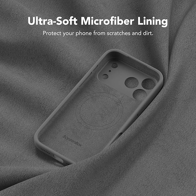 Magnetic for iPhone 17 Pro Case, Compatible with MagSafe, [Full Camera Protection][Screen Protector] Silicone Shockproof Protective Phone Case for iPhone 17 Pro 6.3", Dark Gray