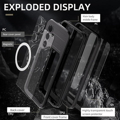 Compatible with Samsung Galaxy S25 Plus Case Waterproof, Built-in Lens & Screen Protector, Military Grade Shockproof, Full Body Rugged Case for Galaxy S25 Plus 6.7 inches (Black)