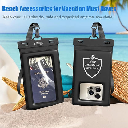 AiRunTech Floating Waterproof Phone Pouch,Double Seal Phone Case with Lanyard Protector for iPhone 17 16 15 14 13 12 Pro Max,Kayak Cellphone Bag Beach Cruise Ship Essentials Vacation Accessories