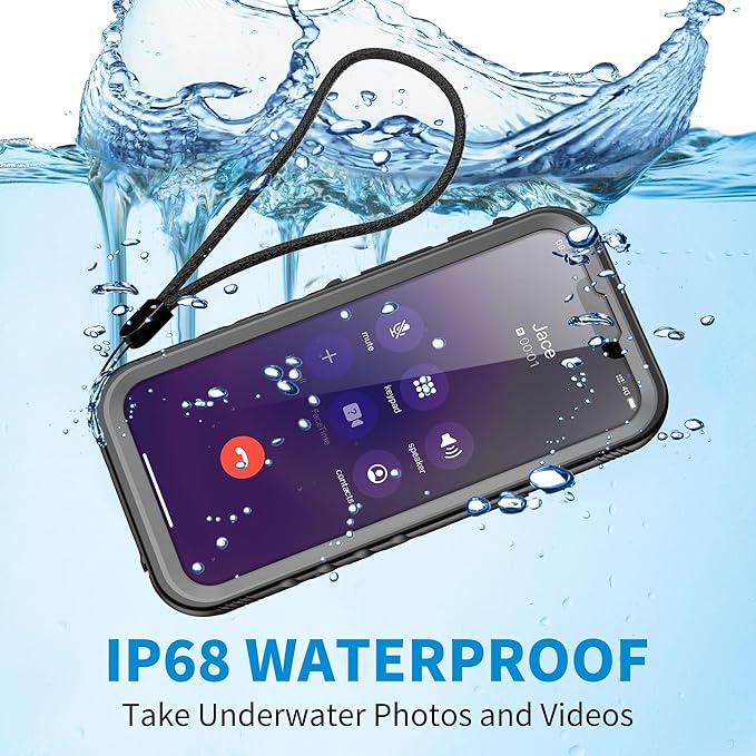 SPORTLINK for iPhone 14 Pro Max Waterproof Case - Built-in Shockproof Dustproof Screen Protector - IP68 Underwater/Military Dropproof/Full Body Protection/Cover for iPhone 14 Pro Max (6.7 Inch Black)
