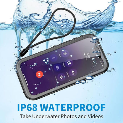 SPORTLINK for iPhone 14 Waterproof Case - Built-in Shockproof Dustproof Screen Protector - Heavy Duty Dropproof/Full Body 360 Protection/Cover for iPhone 14 6.1 Inch Black