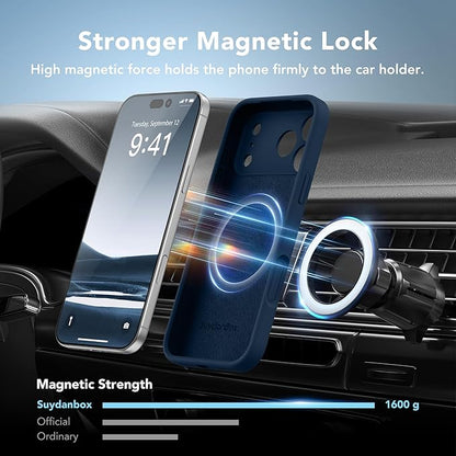 Magnetic for iPhone 17 Pro Case, Compatible with MagSafe, [Full Camera Protection][Screen Protector] Silicone Shockproof Protective Phone Case for iPhone 17 Pro 6.3", Cobalt Blue