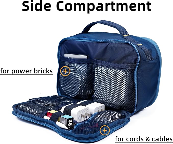 Accessories Bag & Tech Pouch | Organizer for Cables, Electronics & Everyday Essentials, Water-Repellent, Dual-Sided Padded