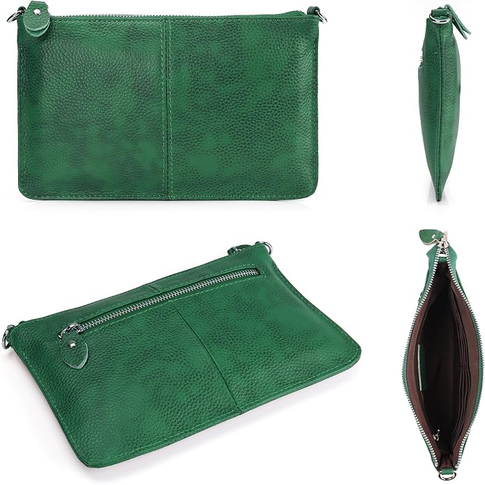 befen Genuine Leather Wristlet Clutch Wallet Purses Small Crossbody Bags for Women with RFID Blocking Card Slots