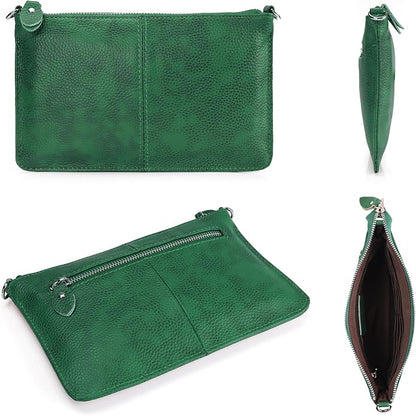 befen Genuine Leather Wristlet Clutch Wallet Purses Small Crossbody Bags for Women with RFID Blocking Card Slots