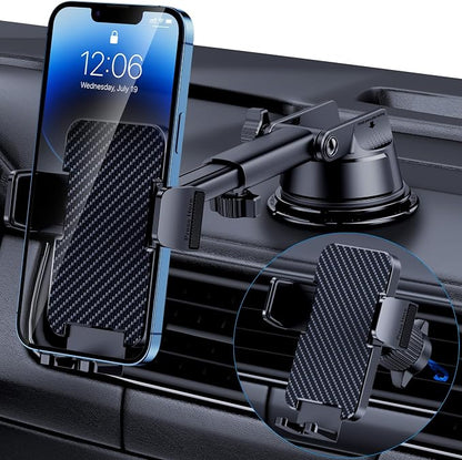 Phone Holders for Your Car [Military Grade Suction Ultra Strong Base] Cell Phone Car Holder 3 in 1 Dashboard/Windshield/Air Vent Hands-Free for iPhone Android
