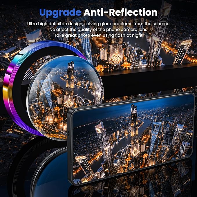 WSKEN for Samsung Galaxy S26 Ultra Camera Lens Protector - Ultra Thin Case Friendly, 9H Shatterproof Tempered Glass with Anti Scratch Metal Circle Camera Screen Protector Cover Accessories, Colorful