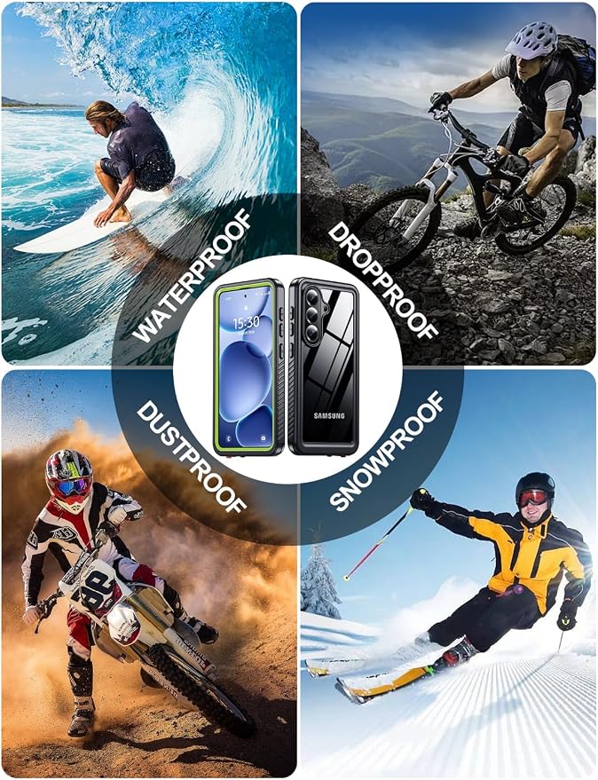 MOZOTER Designed for Samsung Galaxy S26 Plus Case Waterproof, Military Shockproof Full Body Cover with Built-in Screen & Lens Protector, IP68 Underwater Protection for S26 Plus 6.7" Green