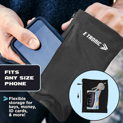 E Tronic Edge Phone Holder for Running, Cell Phone Arm Bands with Reflective Logo, Phone Strap Armband Fits iPhone and Android, Use for Running, Walking, Hiking and Biking, Turqoise, Small
