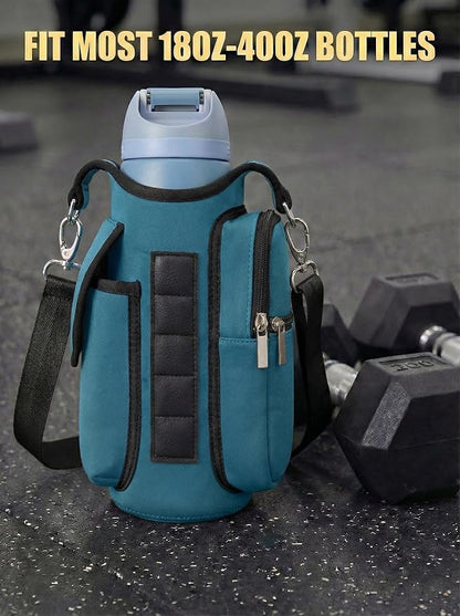 AUPET Magnetic Gym Bag for Men & Women, Small Gym Bag Organizer, Crossbody Magnets Gym Water Bottle Bag Holder Carrier Fits for 18-40oz Owala Yeti Hydro Flask, Workout Pouch for Phone, Keys & Wallet