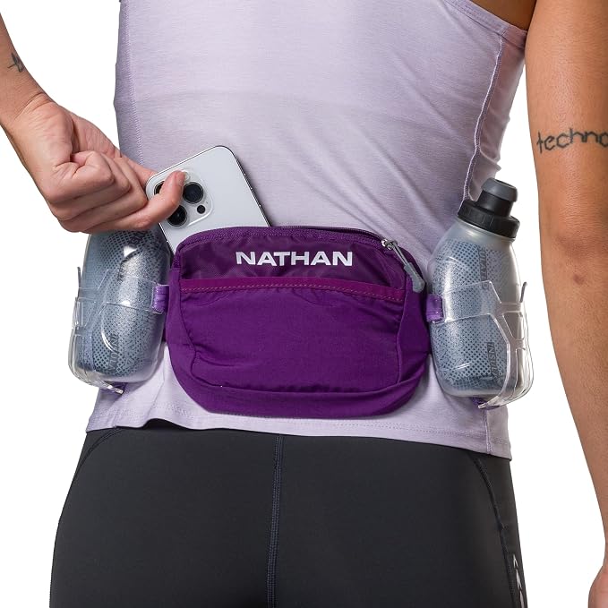 Nathan Running Belt Hydration with Flasks, Storage Pockets, Trail Mix Plus, Running Water Bottle Belt, Insulated, Walking, Hiking