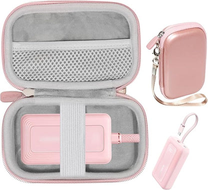 CaseSack Case for Anker Portable Charger 10,000mAh, Zolo Power Bank 20,000mAh, Organizer for Anker Portable Charger/Fast Charge Battery Pack (Rose Gold)