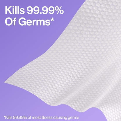 The Honest Company Lavender Sanitizing Wipes, Kills 99.99% of Germs, Safe for All Hands, Antibacterial, Dermatologist Tested, 50 Count