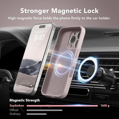 Magnetic for iPhone 16 Pro Case, Compatible with MagSafe, [Full Camera Protection][Screen Protector] Silicone Shockproof Protective Phone Case for iPhone 16 Pro 6.3", Hazel