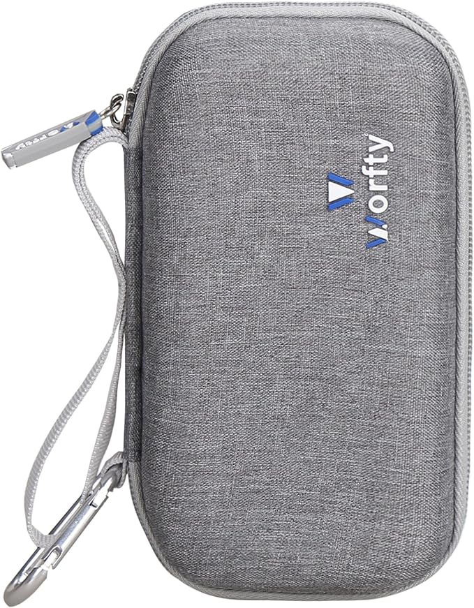 Case for VEEKTOMX Portable Charger with Built in Cables 10000mAh / 20000mAh Power Bank for iPhone with AC Wall Plug - Hard Protective Travel Carrying Storage Bag (Grey)