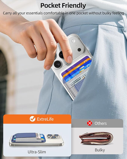 Upgraded for Magsafe Wallet, Strongest Magnetic Wallet, for iPhone Magsafe Walletwith 2 Card Slots, Magnetic Card Holder for iPhone 17/16/15/14/13/12 Series, Vegan Leather, Fit 7 Cards, Purple