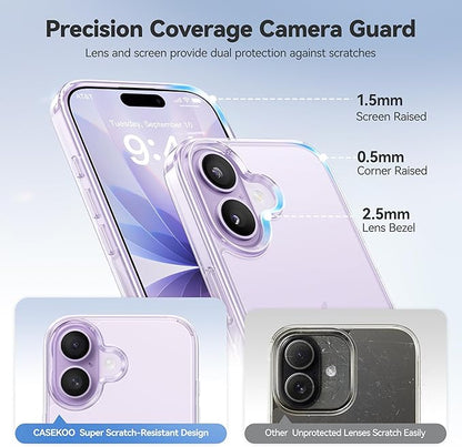 CASEKOO for iPhone 17 Case Smooth Crystal Clear, Patented Anti-Yellow & Virgin TPU, 15FT Military-Grade Drop Protection, Slim Transparent Women Men Funda para for iPhone 17 Phone Case 6.3 inch, Clear