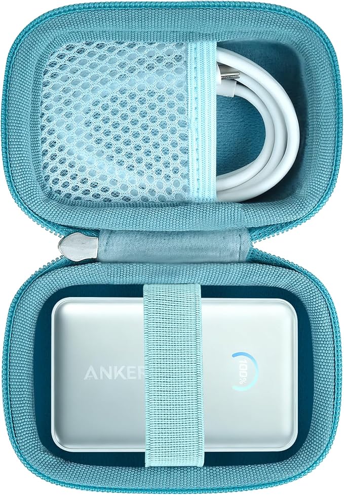 khanka Hard Case for Anker Nano 10000mAh 45W/A1665/A1664 Power Bank,Green | EVA Hard Shell, Easy Carry Handle, Secure Custom Fit for Anker Nano Power Bank, 10,000mAh Portable Charger, Case Only