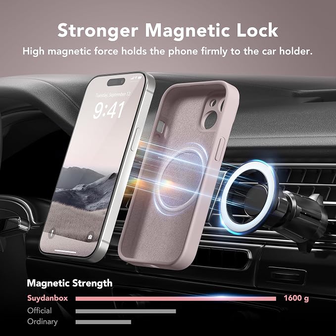 Magnetic for iPhone 13 Case, Compatible with MagSafe, [Full Camera Protection][Screen Protector] Silicone Shockproof Protective Phone Case for iPhone 13 6.1", Hazel
