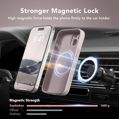 Magnetic for iPhone 13 Case, Compatible with MagSafe, [Full Camera Protection][Screen Protector] Silicone Shockproof Protective Phone Case for iPhone 13 6.1", Hazel