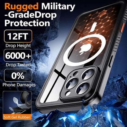xiwxi for iPhone 16 Pro Case Waterproof,[IP68 Underwater][Built-in Screen Protector ][Compatible with MagSafe][15FT Military Dropproof][Dustproof] Full Body Shockproof Protective Phone Case 6.3" Black