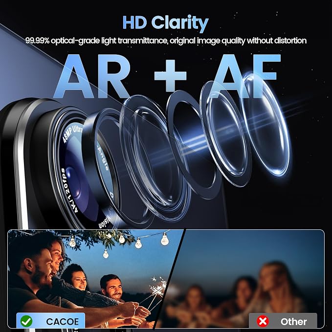 CACOE Camera Lens Protector for Z Fold 7 - Metal Frame Tempered Glass Cover, [Anti-Scratch] [Drop-Proof][Strong-Adhesion] Camera Screen Cover for Samsung Galaxy Z Fold 7 5G Accessories(Glossy Black)